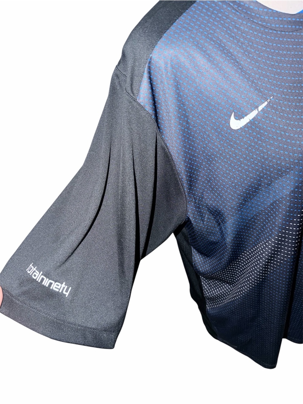 Nike Dry Fit Logo Gradient Training Soccer Jersey Athletic Short Sleeve Medium - Picture 3 of 5